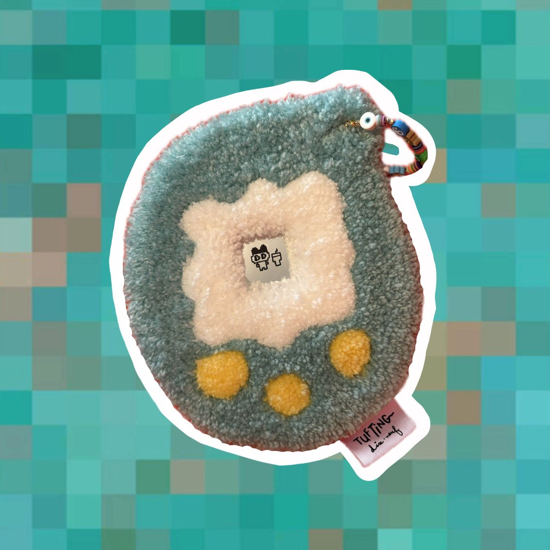 tapis-tufting-tamagotchi-bleu