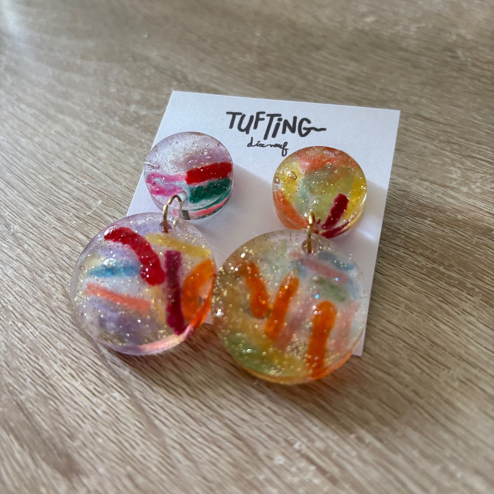 bijou tufting boucle oreilles earring laine
